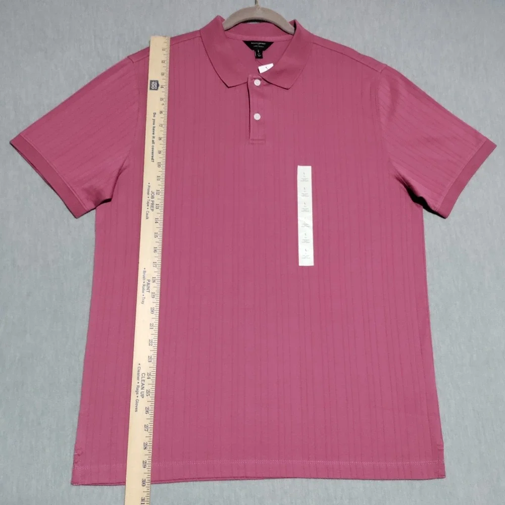 Banana Republic Luxe Touch Polo Shirt Mens Large Tall Berry Parfait NWT